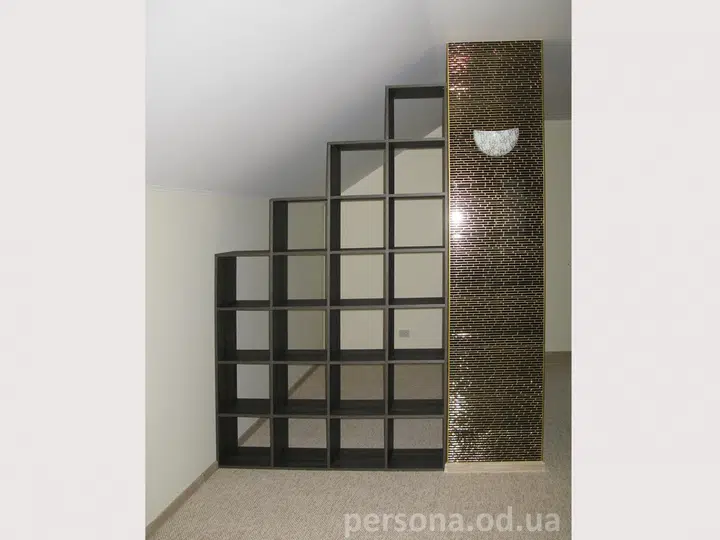 Shelving unit as an attic room divider