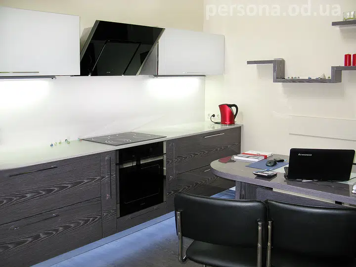 Kitchen in grey veneer