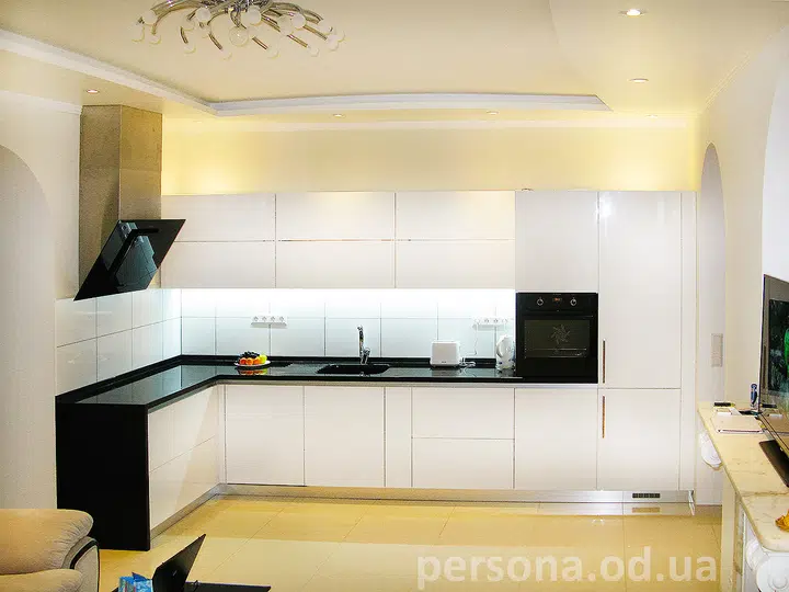 White kitchen in minimalist style