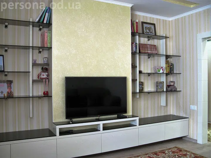 Built-in furniture in a living room