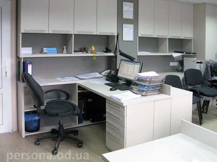 Office furniture at a production site