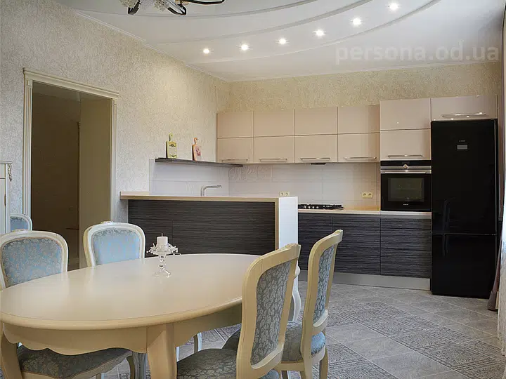 Modern kitchen with a bar counter