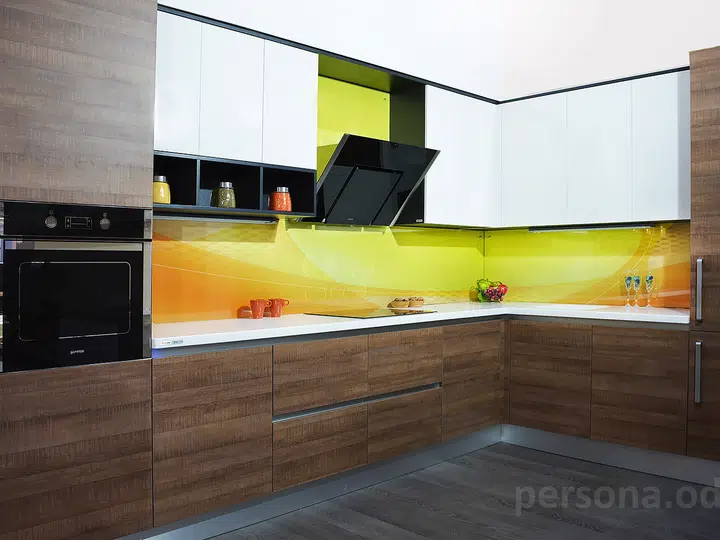 Loft kitchen with a bright work wall