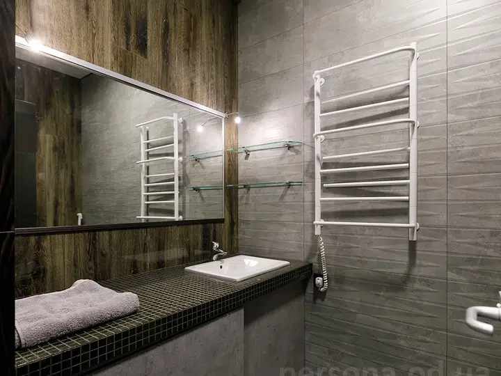 Bathroom vanity with sliding doors