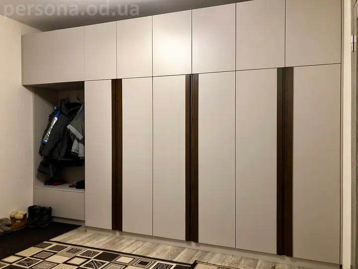 Large hallway wardrobe with hinged doors