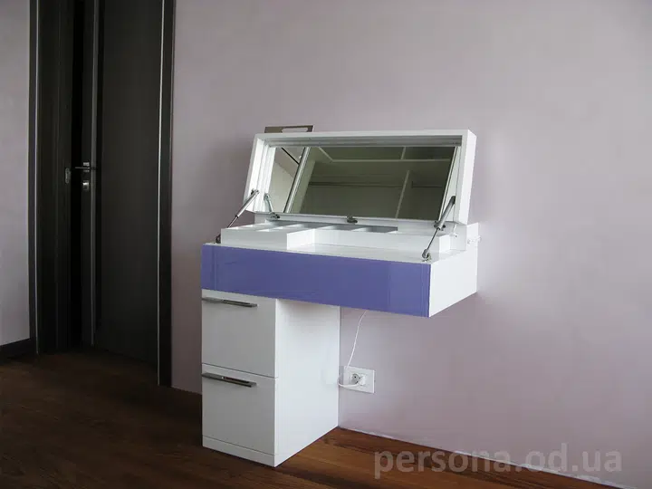 Dressing table with a flip-up lid
