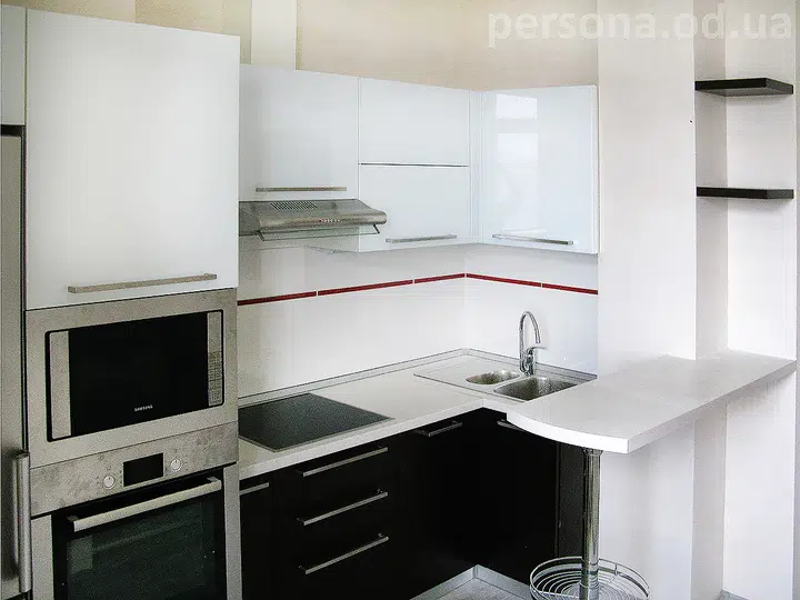 Small kitchen with a bar counter
