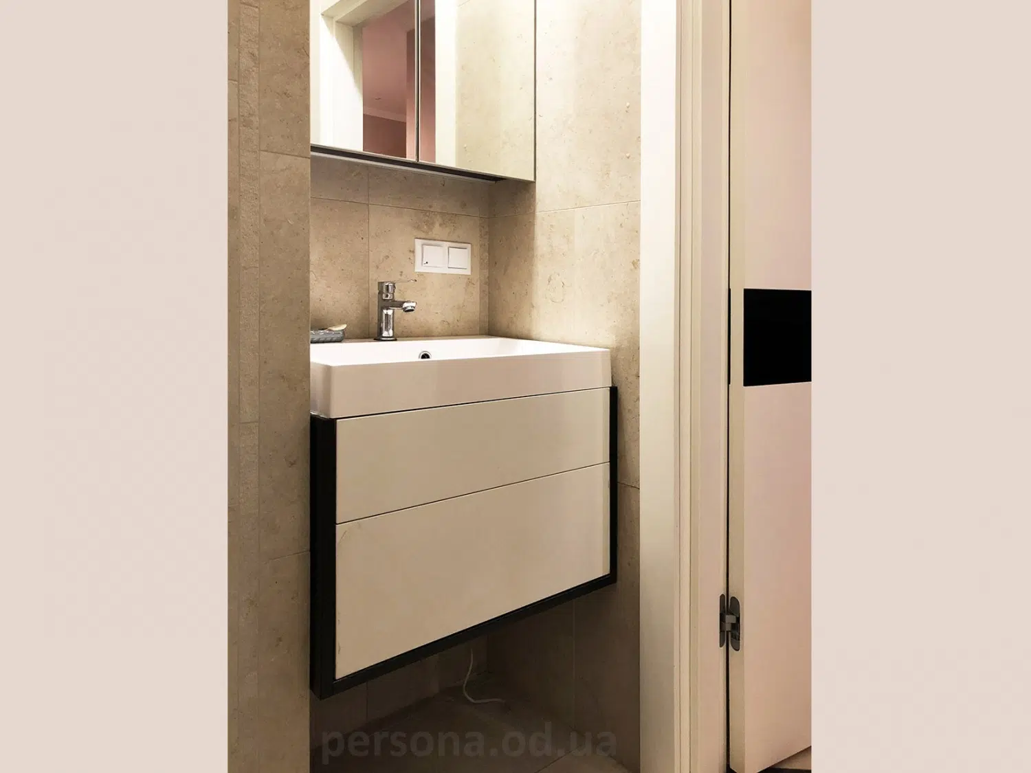 Bathroom furniture in black and white