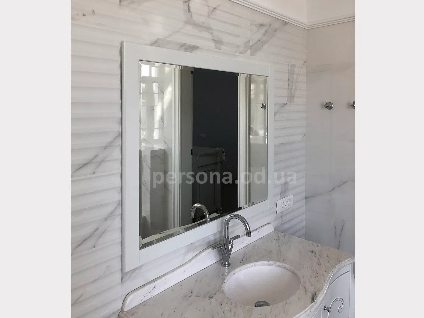 Framed bathroom mirror