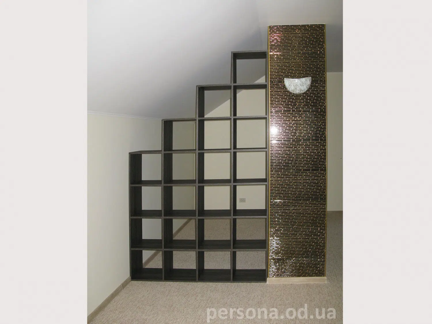 Shelving unit as an attic room divider