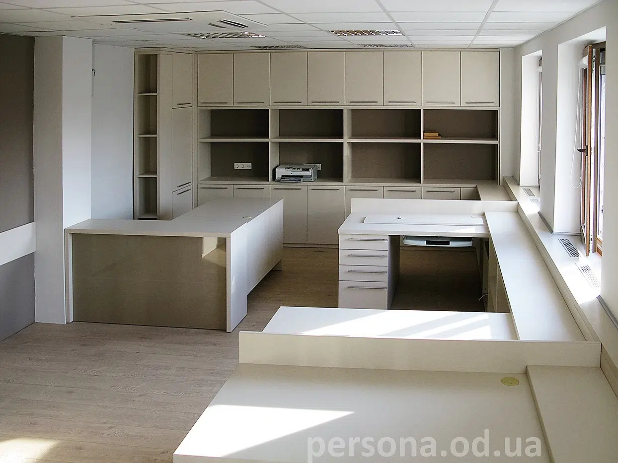 Великий кабінет із вбудованими меблями