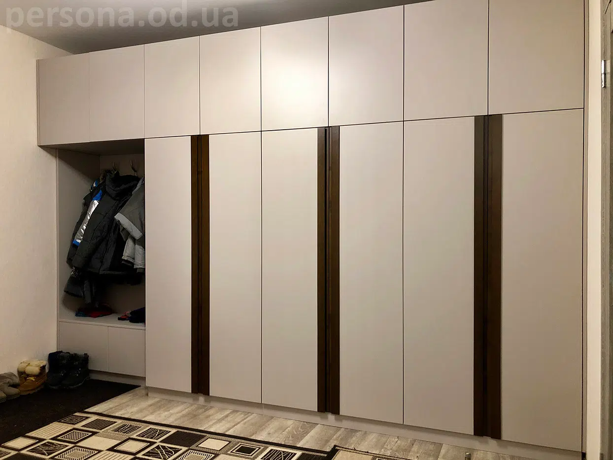 Large hallway wardrobe with hinged doors