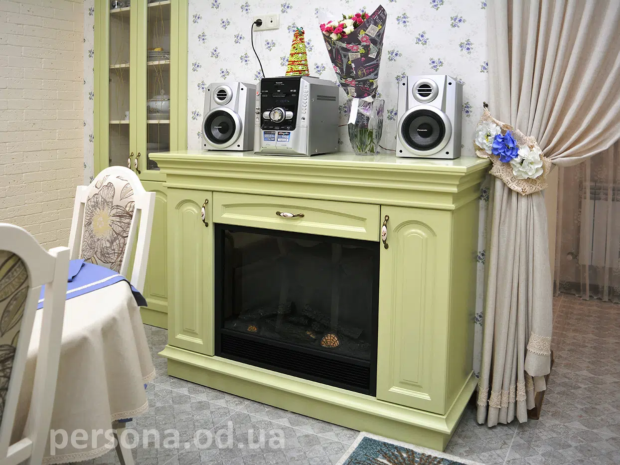 Fireplace in a kitchen