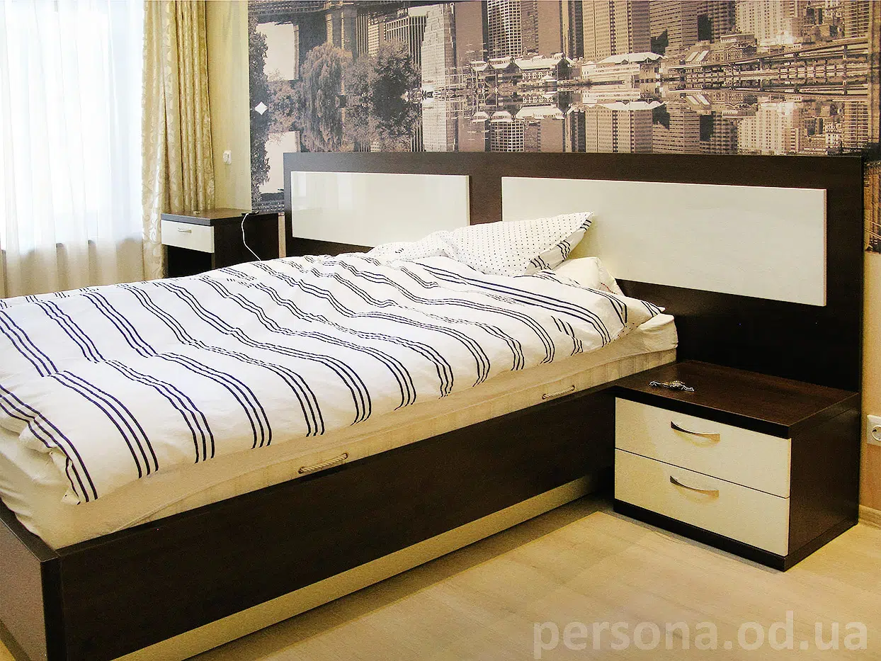 Bedroom with a photo mural