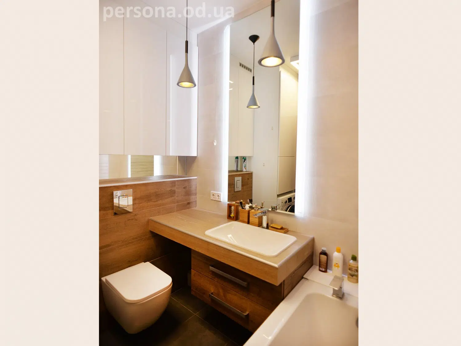 Small bathroom furniture with a tall unit
