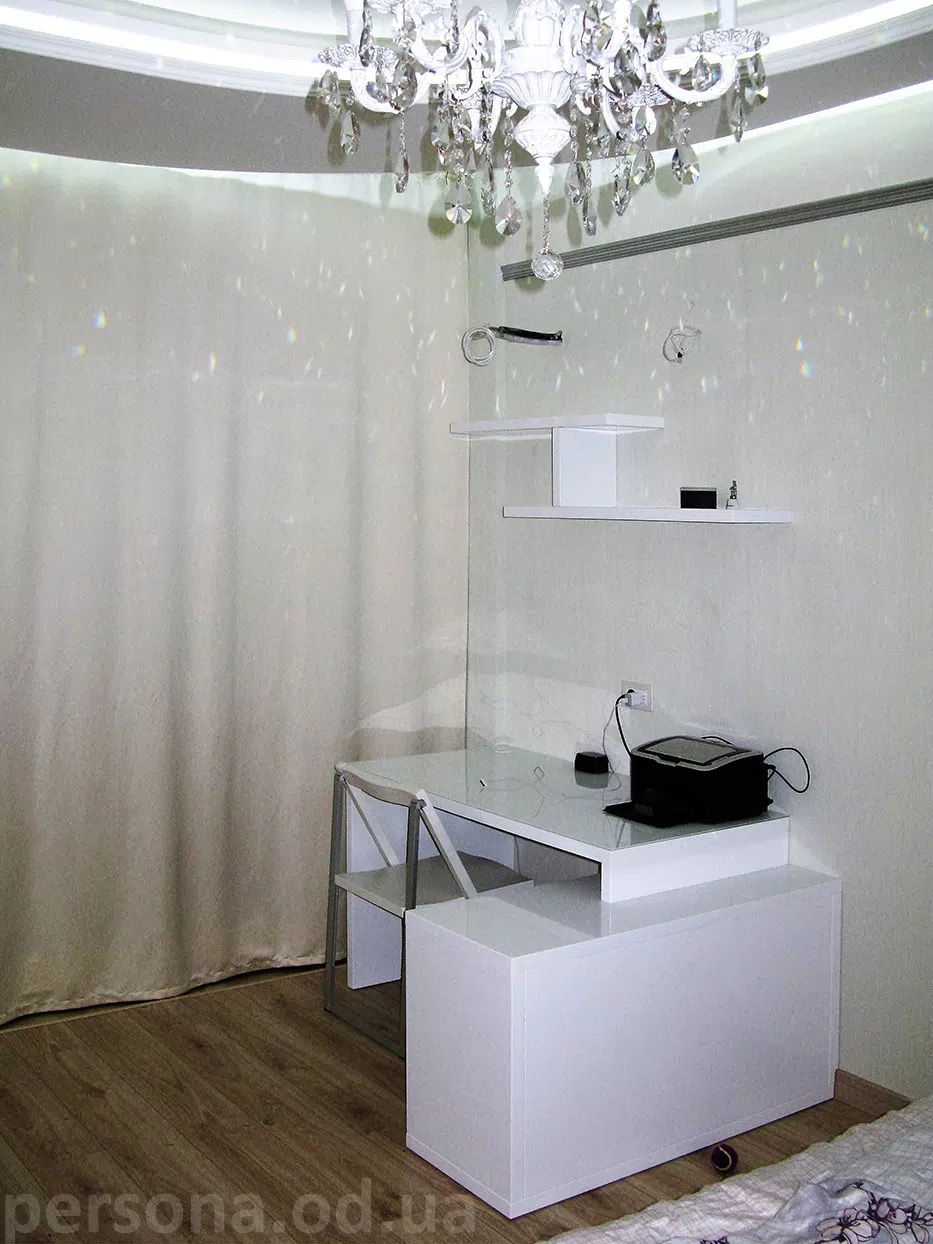 White desk in a bedroom