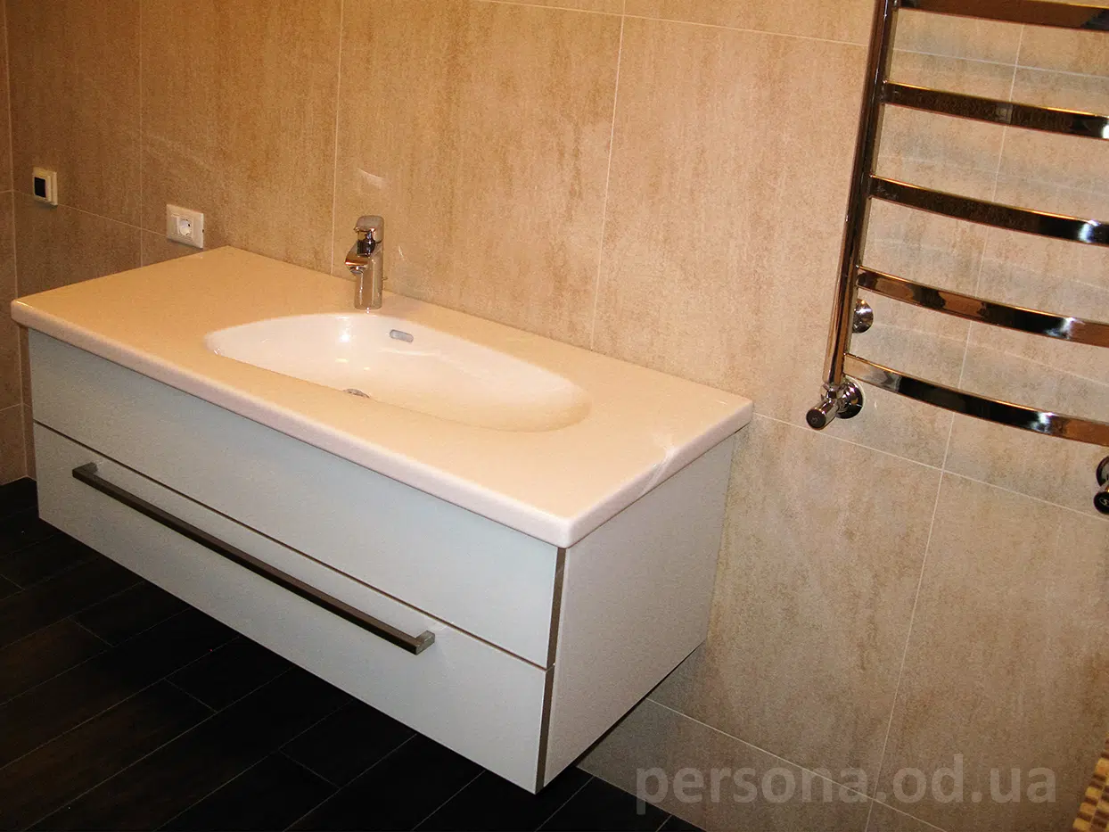 Glass bathroom vanity