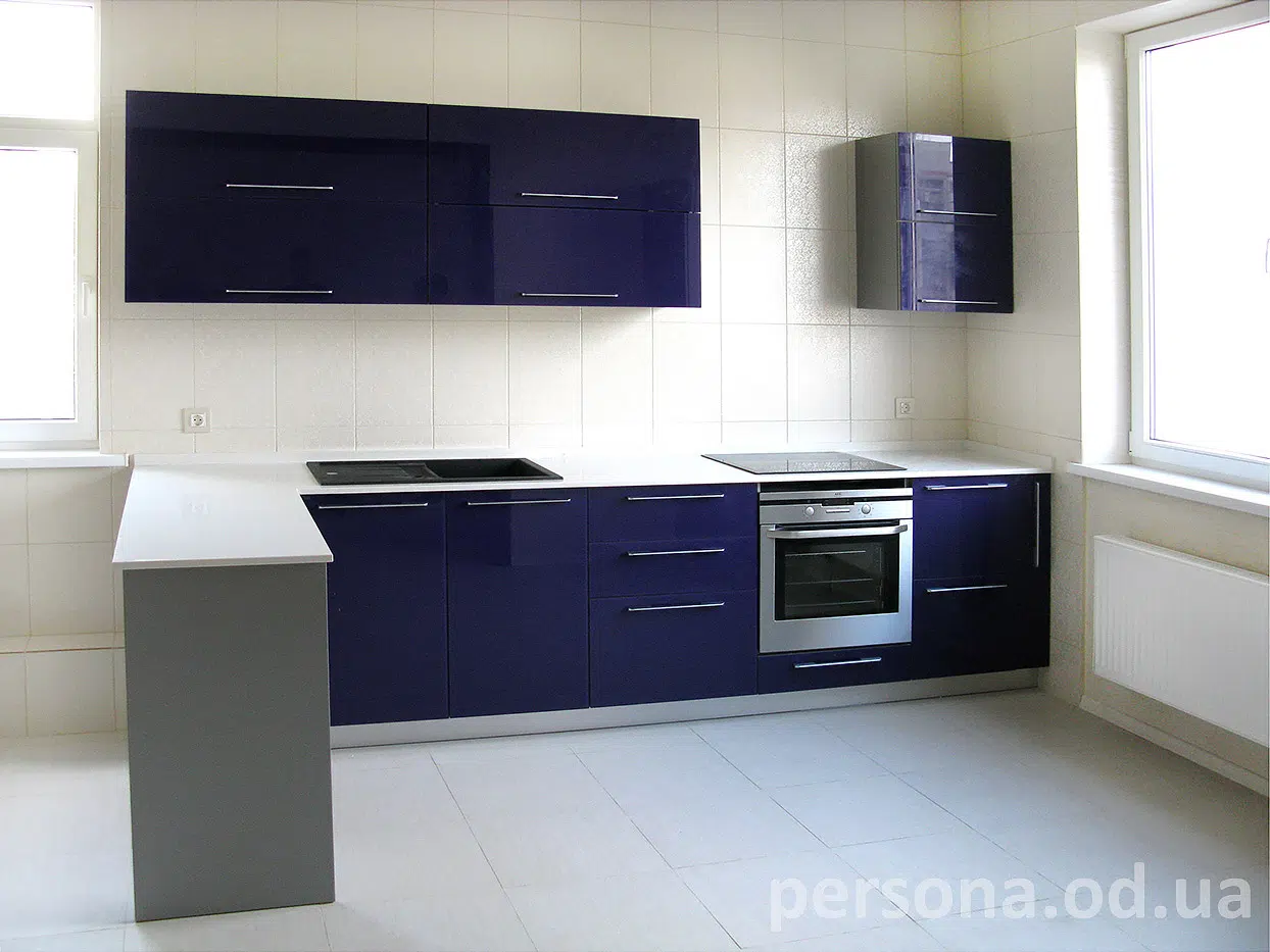 Dark blue kitchen