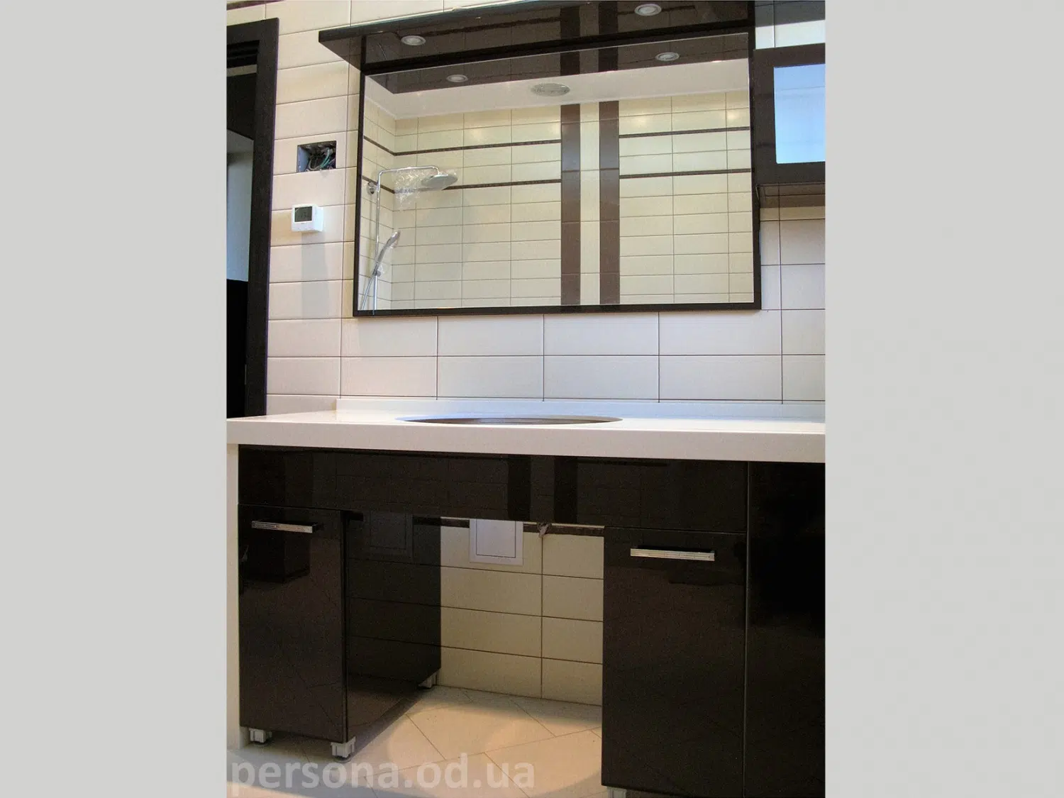 Bathroom furniture in brown