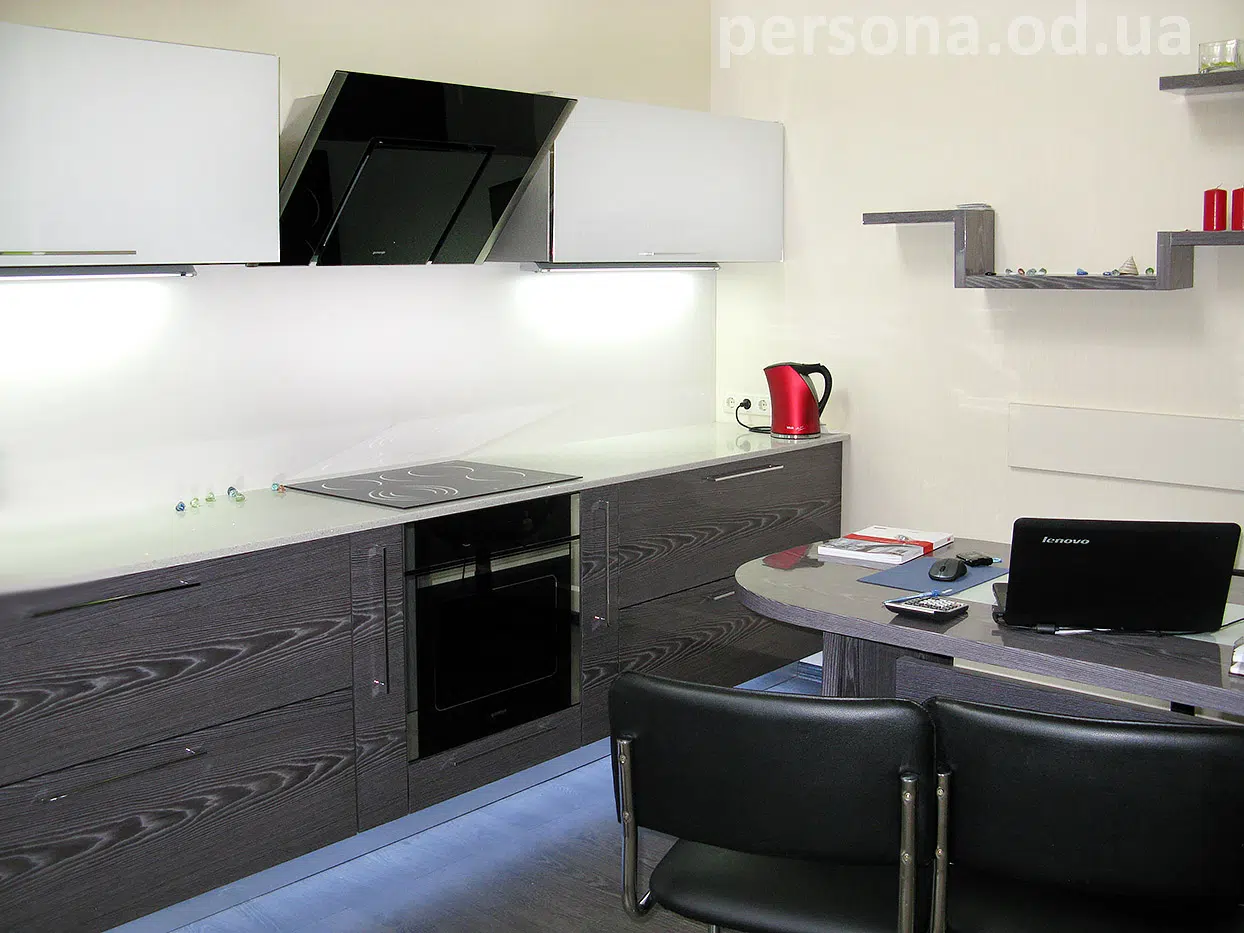 Kitchen in grey veneer